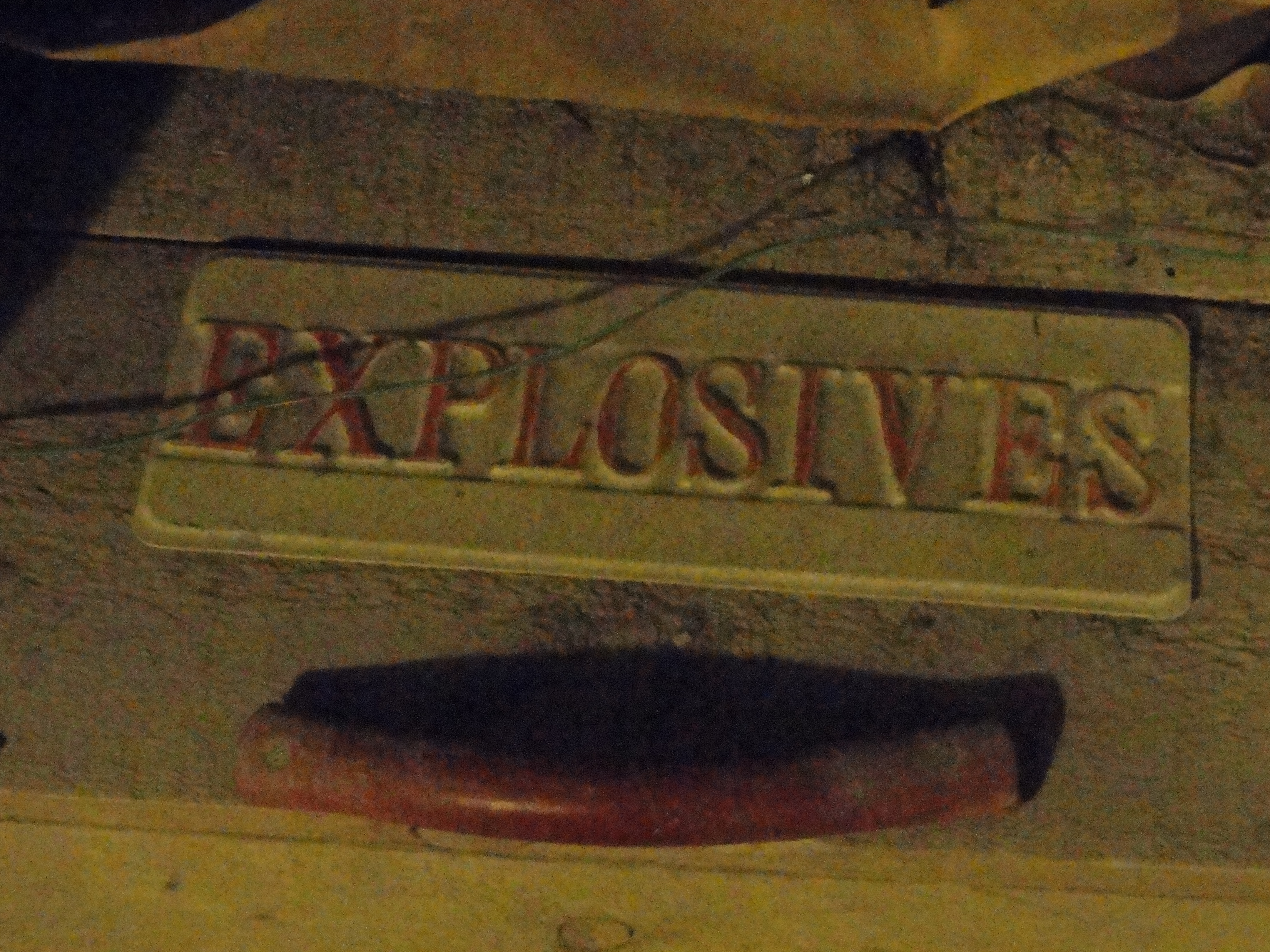 antique 'explosives' sign