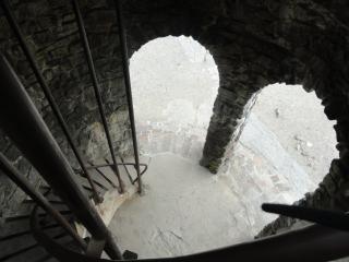 two stone arch doors, from above