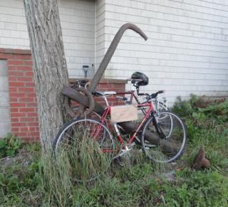 bike chained to an anchor